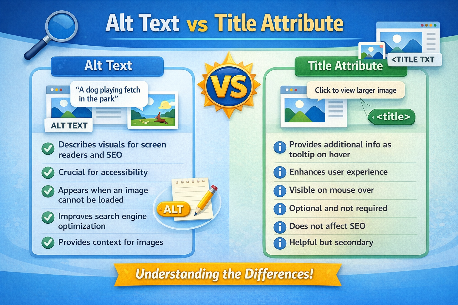 Alt Text vs Title Attribute